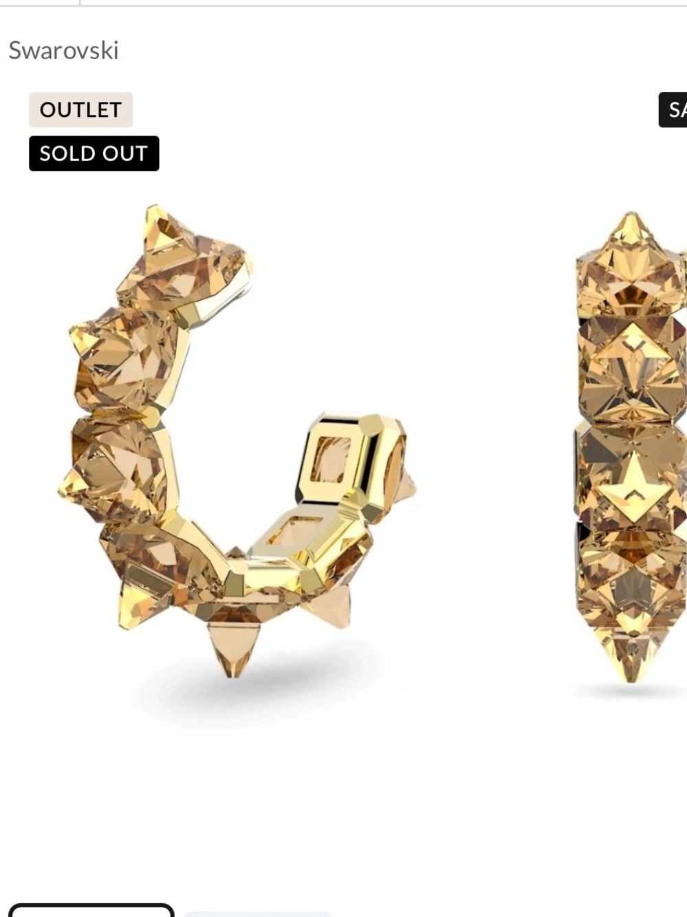 Swarovski Chroma Collection. Champagne Crystal Hoop Earrings
